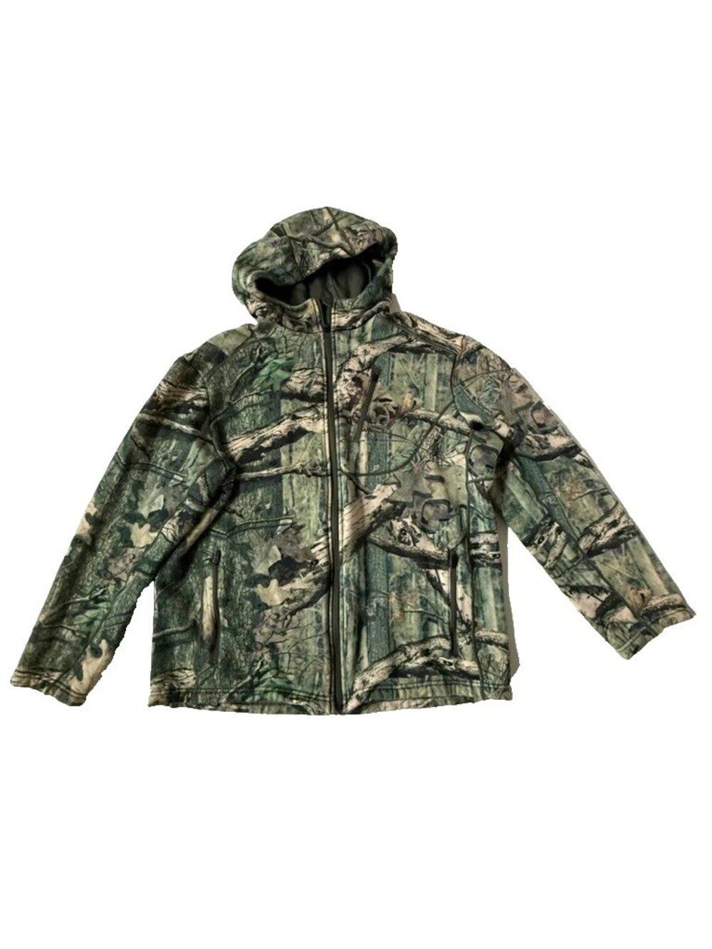 Icebreaker Men M Merino Green Camo Hooded Light Jacket Breakup Infinity Wool Zip